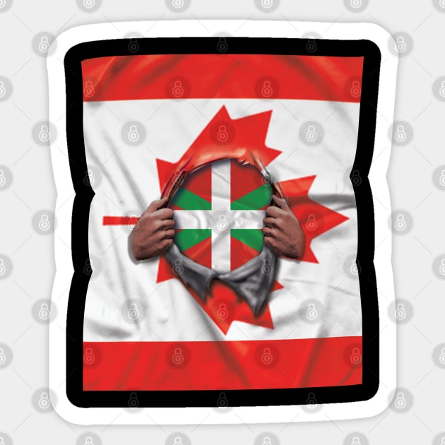 Bilbao Flag Canadian Flag Ripped - Gift for Basque From Bilbao Sticker by Country Flags